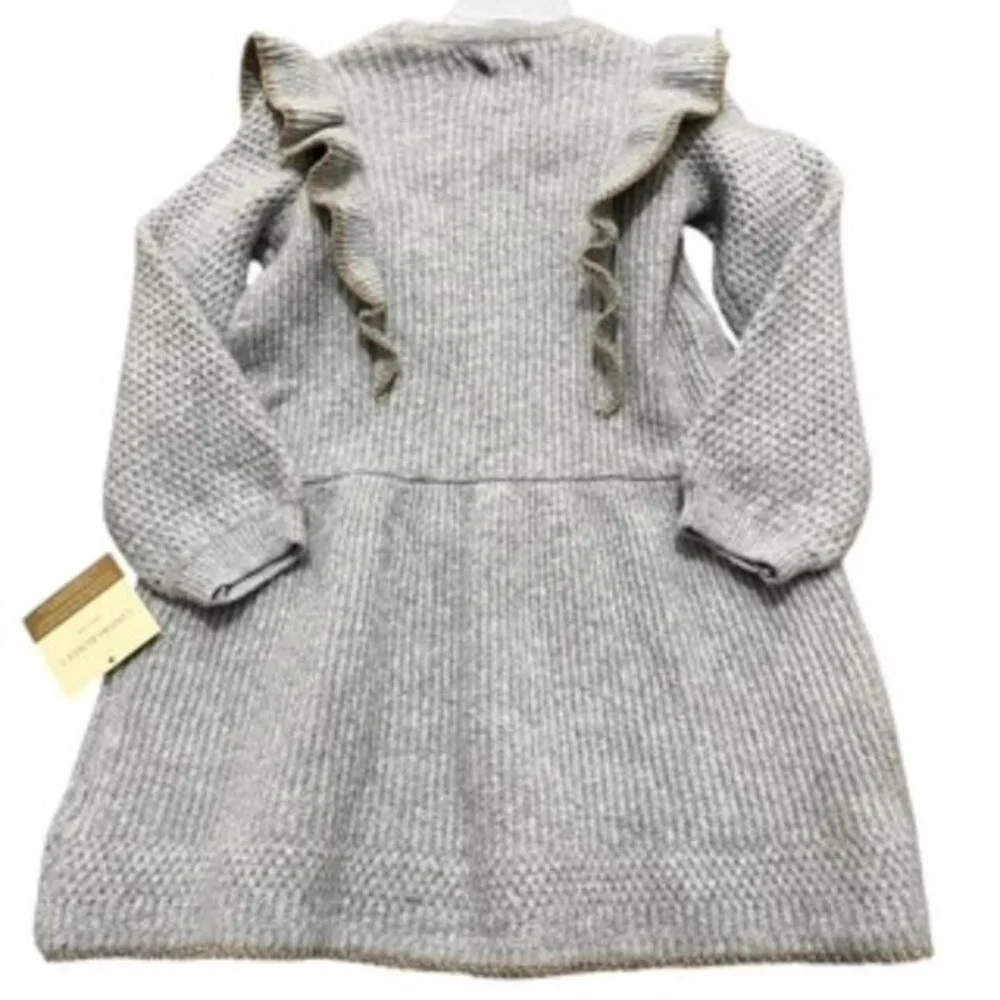 NEW Cynthia Rowley Girls Dress Size 4T Gray Sweater Ruffle‎ Toddler